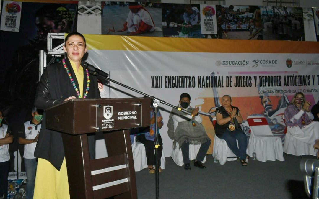 Ana Gabriela Guevara inaugura en Comitán el XXII Encuentro Nacional de Juegos y Deportes Autóctonos y Tradicionales